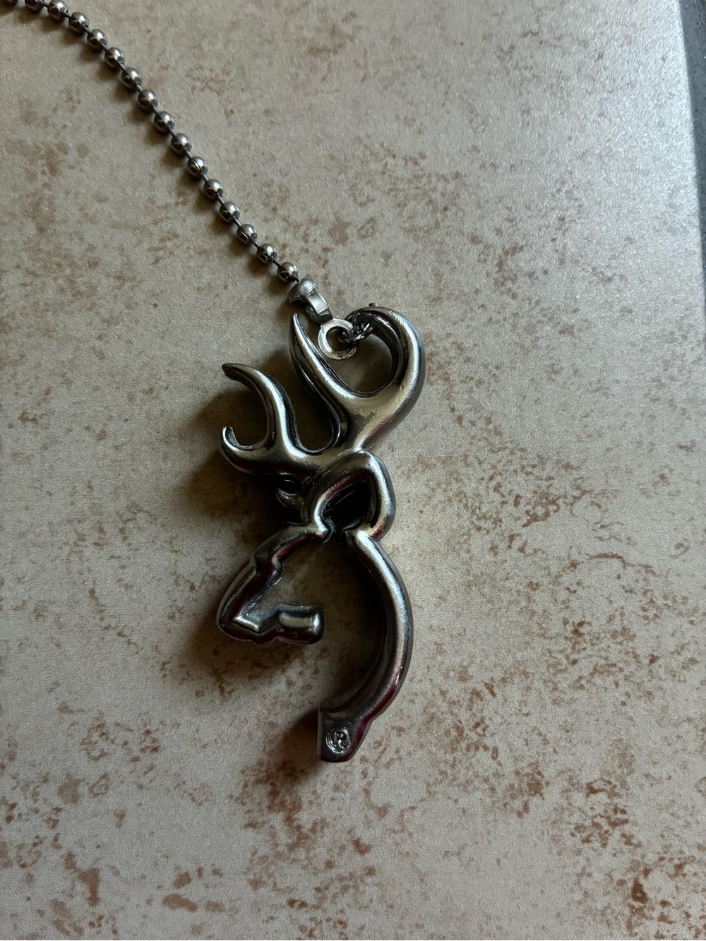 Silver Browning Deer Head Fan Pull